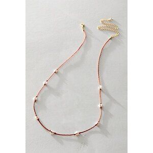 Free People Delicate Flower Belly Chain in Red NWT